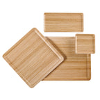 Thumbnail image #2 for Cal-Mil 22099-91 Square Serving Tray, 9" x 9", Melamine, Two-Tone White and Natural Wood Case of 3