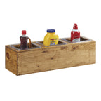 Thumbnail image #1 for Cal-Mil Madera 3837-3-99 Action Station Pan Holder, 3 Compartments, Includes 1/6-Size Pans & Cold Puck, Rustic Pine