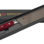 Thumbnail image #2 for JB Prince Mcusta Z249 Nakiri Knife, 6-1/2" Forged Damascus VG-10 Steel Blade, Red Pakka Wood Handle