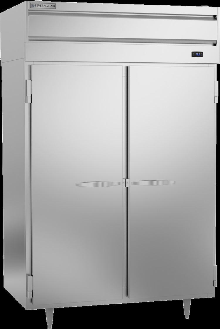 Product image #5 for Beverage-Air P-Series Two-Section Pass-Thru Reach-In Refrigerator, 48.33 Cu. Ft., Top-Mounted Self-Contained, 4 Solid Doors