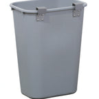 Thumbnail image #2 for Lakeside Manufacturing 206 Jumbo Polyethylene Waste Basket with Stainless Steel Hanger Strap, Gray, 11"D x 15"W x 20"H