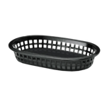 Thumbnail image #1 for TableCraft Products 1073BK Black Plastic Oval A La Carte Platter Basket, 9-1/4" x 6" x 1-1/2" Case of 36