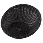 Thumbnail image #1 for TableCraft Products 12129 Round Angled Handwoven Fast Food Basket, Black Polypropylene, 13-1/2" Diameter x 5-5/8"H Case of 20