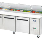 Thumbnail image #6 for Arctic Air APP94R 94-Inch Three-Section Refrigerated Pizza Prep Table with Cutting Board, Stainless Steel, Self-Contained Refrigeration