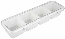 Product image #2 for Winco 4-Compartment Bar Garnish Caddy with Cover, White ABS Plastic