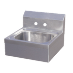 Thumbnail image #1 for IMC/Teddy CSW-2S-SS Wall-Mounted Stainless Steel Hand Sink, 14"W x 10"D x 5" Deep Bowl, Faucet Included, Side Splashes