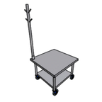 Thumbnail image #1 for Pacific Stainless Products MES242418CSU Stainless Steel Equipment Stand, 24"W x 24"D x 18"H, Undershelf and Corner Utensil Tree