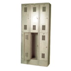 Thumbnail image #1 for Winholt Equipment WL-6 Commercial Locker, Double-Tier, 3-Column, 6-Compartment, Mesh-Vented Doors, Beige, 36"W x 12"D x 78"H
