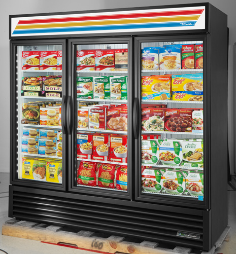 Product image #8 for True GDM-72F-HC~TSL01 3-Section Glass Door Freezer Merchandiser, Self-Contained Bottom-Mount, White