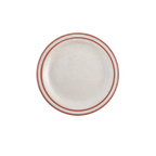 Thumbnail image #1 for Vertex China Cash ’N Carry CRV-16/6 Vitrified China Plate, 10-1/2", Round, Narrow Rim, Brown Speckled, Double Band 1 Dozen