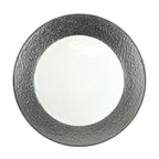 Thumbnail image #1 for Ten Strawberry Street HAL-SLV340 13-inch Round Silver-Rimmed Glass Charger Plate Case of 12