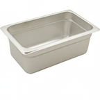 Thumbnail image #1 for AllPoints Foodservice Parts & Supplies Series 2000 1331121 Stainless Steel Steam Table Pan, 1/4 Size, 4" Deep, 24 Gauge, Solid