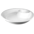 Thumbnail image #1 for International Tableware FA-441 Porcelain Round Serving Plate, 10 in., 38 oz., with 6 oz. Side Well