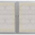 Thumbnail image #1 for AARCO Products ODCC3648RI Illuminated Aluminum Bulletin Board, Wall-Mounted, 2 Swing Doors, Vinyl Back, Outdoor, 48"W x 36"H