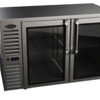Thumbnail image #1 for Krowne NS48 Refrigerated Back Bar Cabinet, Two-Section, 48"W x 24"D, Black, Solid Swing Doors, Self-Contained Side-Mounted Refrigeration