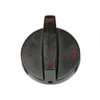 Thumbnail image #1 for AllPoints Foodservice Parts & Supplies 221060 Oven Valve Knob, 2-1/2 in OD, 0.40 in D-Stem, Black with Red Lettering