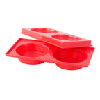Thumbnail image #1 for Alegacy Foodservice Products 497FRC Plastic Egg Tray, 2-Compartment, With Lid, Red, 10-1/4 x 5-3/8 x 2 in Case of 12