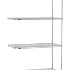 Thumbnail image #1 for Metro Super Erecta SE-2424C-86-A4 Wire Add-On Shelving Unit, 24"W x 21"D x 86"H, Chrome, 4 Shelves