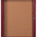 Thumbnail image #1 for AARCO Products CBC3630R Enclosed Red Oak Cork Bulletin Board, Single Swing Door, Cherry Stained, Wall Mounted, 30"W x 36"H