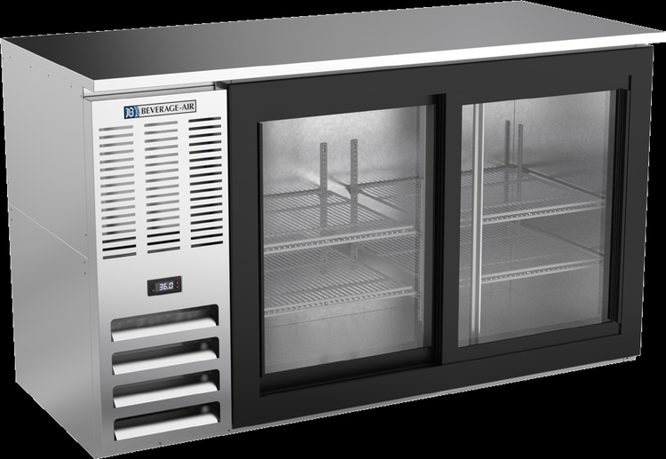 Product image #2 for Beverage-Air 58-Inch Two-Section Refrigerated Back Bar Storage Cabinet with Sliding Glass Doors
