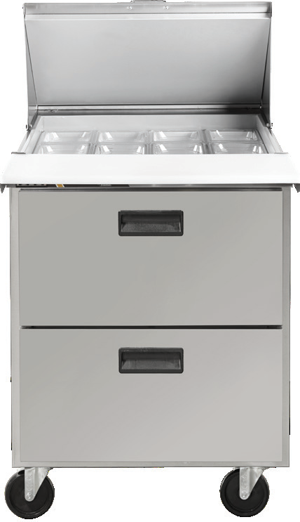 Product image #5 for Centerline by Traulsen CLPT-2712-DW Compact Mega Top Refrigerated Prep Table with 2 Drawers