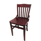 Thumbnail image #1 for Oak Street Schoolhouse CW-554-MH Stackable Slat-Back Wood Dining Chair, Mahogany Finish, European Beechwood Frame Case of 2