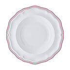 Thumbnail image #1 for Steelite International Folio, Porcelain 62581FP814 Round Porcelain Rim Soup Bowl, 15 oz, 9.75", Adelina Double Line Maroon Case of 2 Dozen