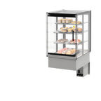 Thumbnail image #1 for Fri-Jado USA MCC 24-4 A SS FD SB Countertop Ambient Food Display, 24" W, 4 Shelves, Self-Service, LED Lighting, Flap Door, Solid Back