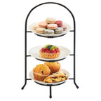 Thumbnail image #1 for Cal-Mil Iron Collection 977-10-13 3-Tier Arched Frame Display Stand, Black Powder-Coated Iron, 20"H