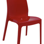 Thumbnail image #2 for Tramontina USA, Inc. 92037-040 Red Resin Outdoor Restaurant Chair, Solid Plastic Back and Seat Case of 4