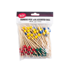 Thumbnail image #2 for TableCraft Products Cash & Carry BAMBA45 Bamboo Ball Picks, 4-1/2", Assorted Colors Case of 12