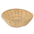 Thumbnail image #1 for Browne USA Foodservice 575444 Round Polypropylene Fast Food Basket, 8 x 2.3 in, Tan, Wire-Reinforced Case of 12
