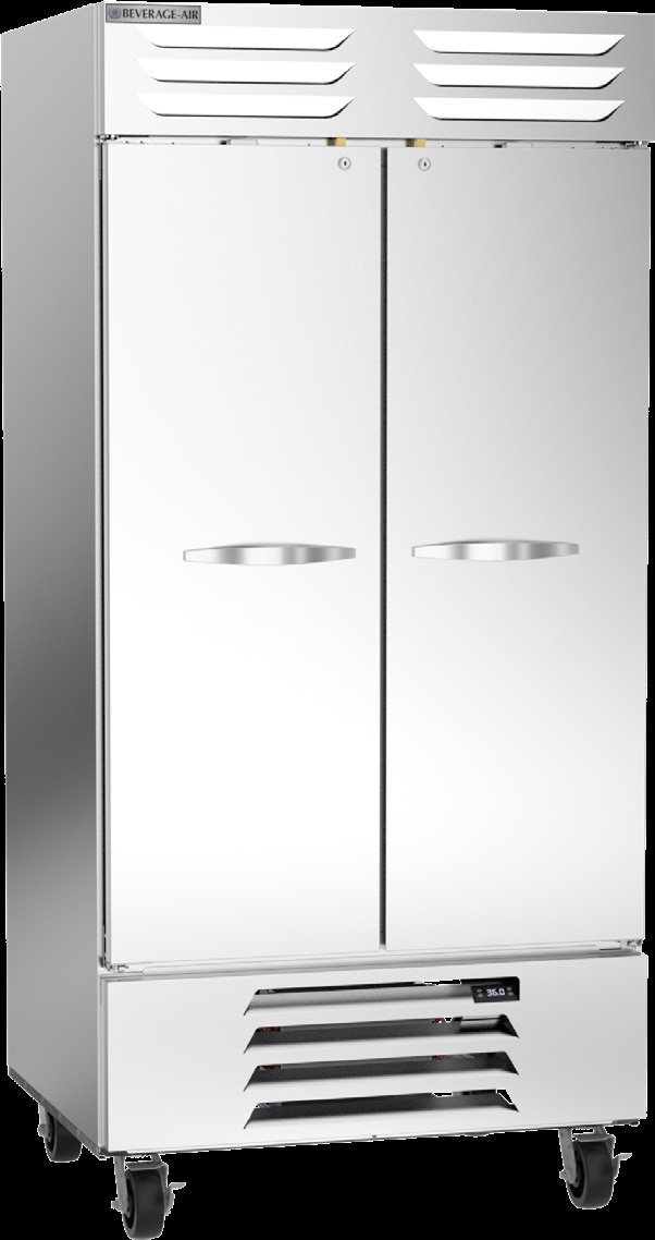 Product image #7 for Beverage-Air Vista® Series Two-Section Bottom-Mount Reach-In Refrigerator with Solid Hinged Doors, 35.08 Cu. Ft.