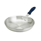 Thumbnail image #1 for Browne USA Foodservice Thermalloy® 5814808 8-Inch Aluminum Fry Pan, Uncoated, Riveted Handle with Removable Blue Silicone Sleeve