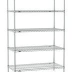 Thumbnail image #1 for Metro Super Erecta SE-1872C-74-S5 Wire Stationary Starter Shelving Unit, 72"W x 18"D x 74"H, Chrome, 5 Shelves