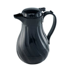 Thumbnail image #1 for Browne USA Foodservice 744223 40 oz Black Plastic Beverage Server with Thumb Lever and Polycarbonate Liner