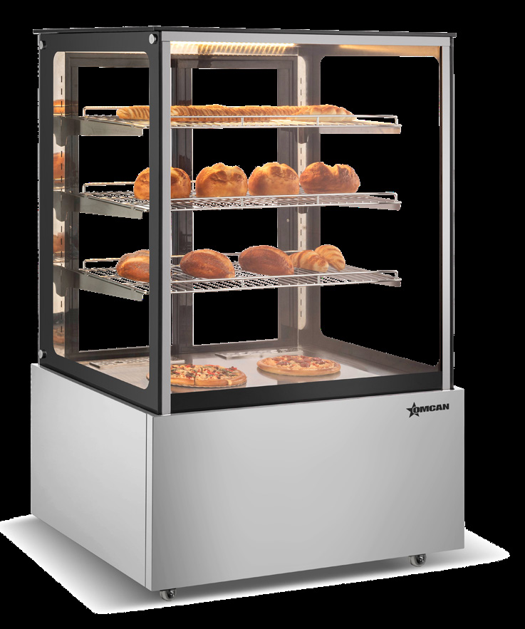 Product image #5 for Full-Service Floor Model Heated Hot Food Display Case with Square Front Glass and LED Lighting