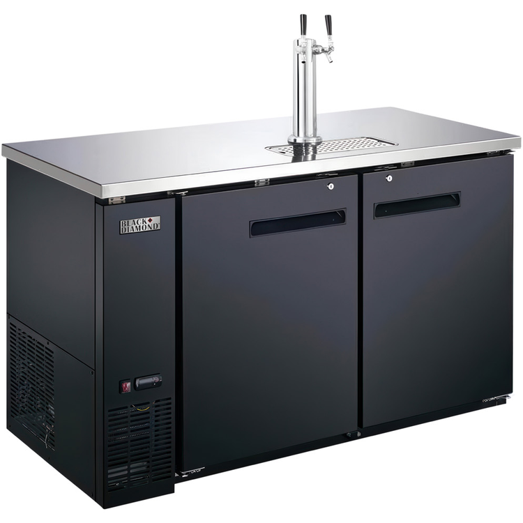 Product image #2 for U-STAR 59-Inch Commercial Back Bar Beer Dispenser with Double-Tap Tower, 2 Doors, and 2 Half-Barrel Keg Capacity