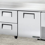 Thumbnail image #5 for True Mfg. - General Foodservice TWT-93D-4-HC Deep Three-Section Worktop Refrigerator with 1 Door, 4 Drawers, Stainless Steel Top