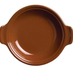 Thumbnail image #1 for Libbey Terracotta 922229800 Round Ceramic Baker with Handles, 11-1/4 oz., 8-3/4"L x 7-1/4"W x 1-1/2"H