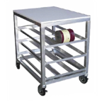 Thumbnail image #1 for SPG International Kelmax 4H1604 Mobile Half-Size Can Storage Rack, Aluminum Frame, Poly Top, 54-Can Capacity, #5/#10 Cans