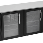 Thumbnail image #1 for Victory Refrigeration VBB94HC-FG-B Back Bar Refrigerator, 3-Door Glass, Black Exterior, Stainless Steel Top, 94"W