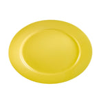 Thumbnail image #1 for CAC China Las Vegas LV-13-Y Yellow Ceramic Oval Platter, 11-1/2" x 8-1/4" x 1-1/4", Rolled Edge 1 Dozen