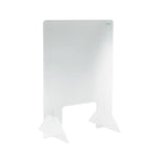 Thumbnail image #1 for CAC China SHLD-2432 Self-Standing Clear Acrylic Sneeze Guard with Cut-Out Window, 24"W x 32"H