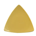 Thumbnail image #1 for CAC China Festiware TRG-7-Y 7-Inch Yellow Triangular Ceramic Plate with Flat Edge Case of 3 Dozen