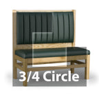 Thumbnail image #1 for JustChair Manufacturing JBSB-WT-UCH-TQ-48-GR2 Three-Quarter Circle Upholstered Booth, 3-Corner, Wood Frame, 48"H
