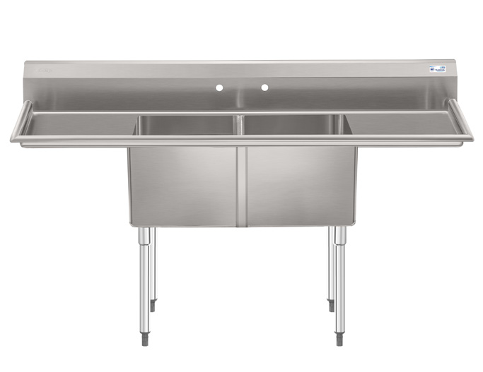 Product image #5 for KoolMore 72-Inch 2-Compartment Stainless Steel Commercial Sink with Dual Drainboards