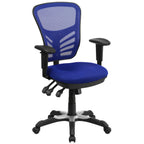 Thumbnail image #1 for Flash Furniture HL-0001-BL-GG Adjustable-Height Swivel Task Chair with Mesh Back, Upholstered Seat and Casters