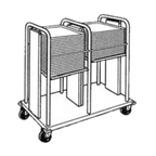 Thumbnail image #1 for Piper Products/Servolift Eastern PT/1622MO2 Mobile Stainless Steel Double-Stack Self-Leveling Tray Dispenser