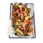 Thumbnail image #1 for Cal-Mil 3472-15 Rectangular Melamine Serving Tray, White and Blue, 12" x 18" Case of 3